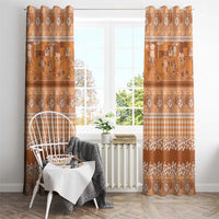 Hawaiian Hibiscus Honu Window Curtain Gold Mele Kalikimaka Palaka Spirit - Polynesian Pride