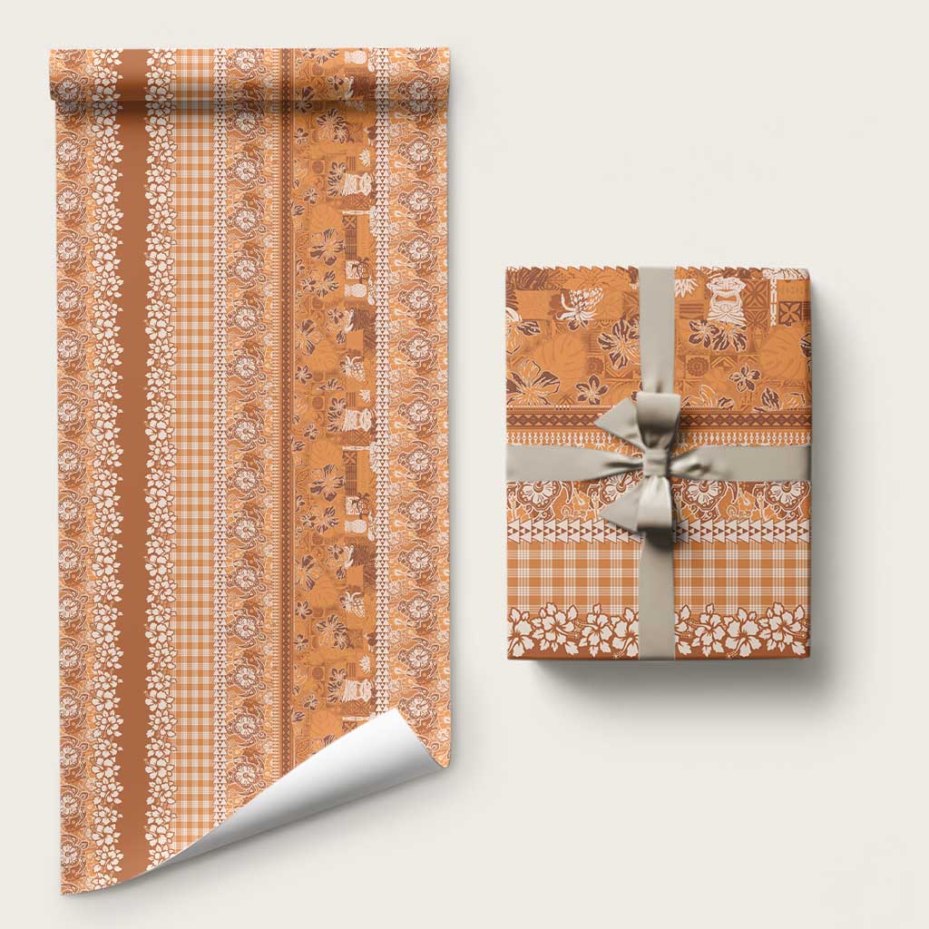 Hawaiian Hibiscus Honu Wrapping Paper Gold Mele Kalikimaka Palaka Spirit - Polynesian Pride