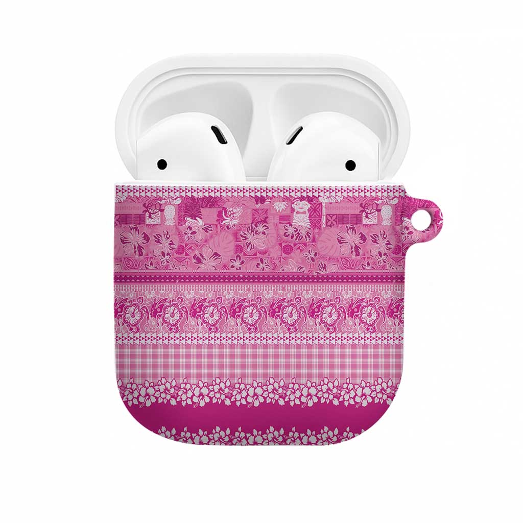 Hawaiian Hibiscus Honu AirPods Case Pink Mele Kalikimaka Palaka Spirit - Polynesian Pride