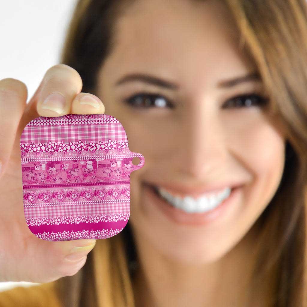 Hawaiian Hibiscus Honu AirPods Case Pink Mele Kalikimaka Palaka Spirit - Polynesian Pride