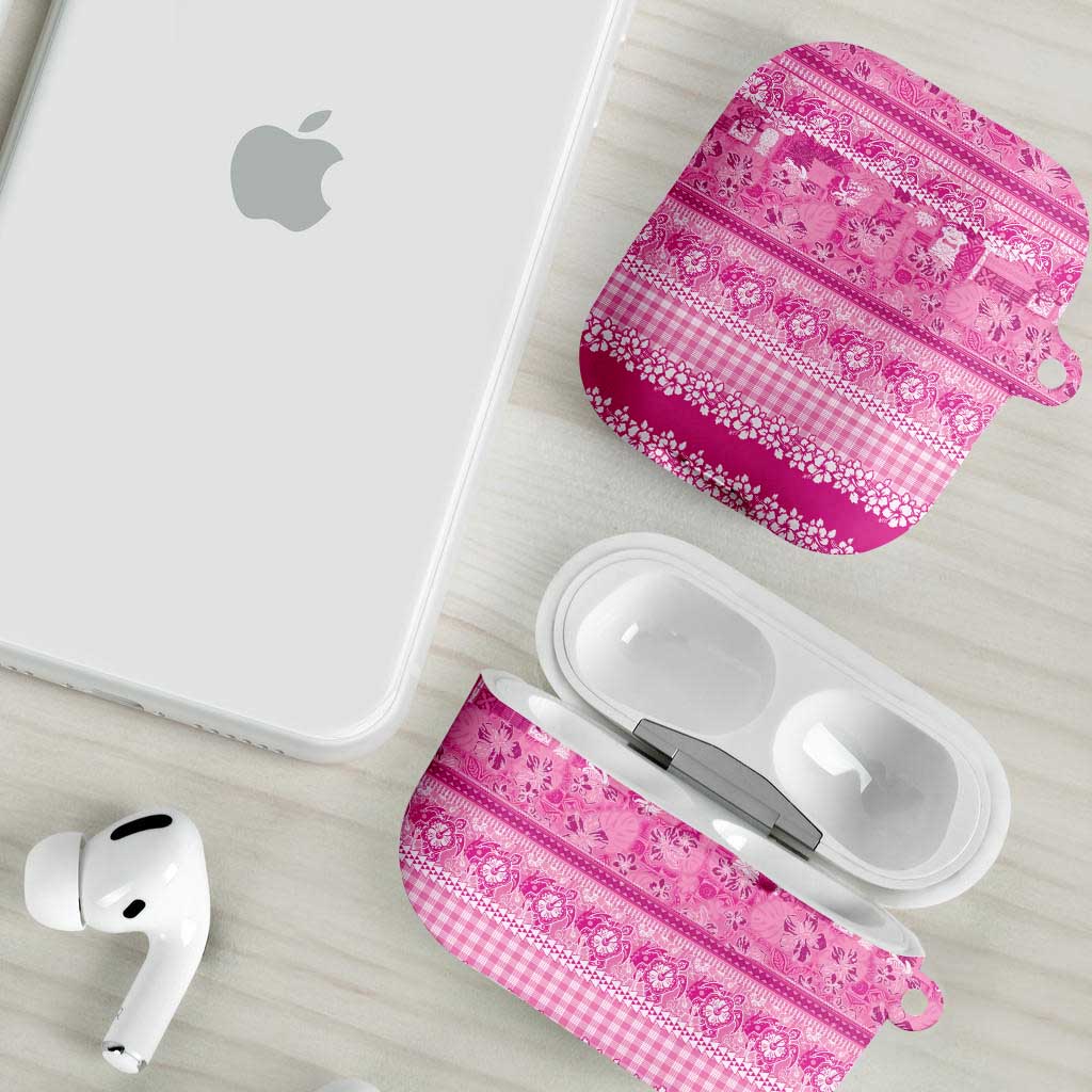 Hawaiian Hibiscus Honu AirPods Case Pink Mele Kalikimaka Palaka Spirit - Polynesian Pride