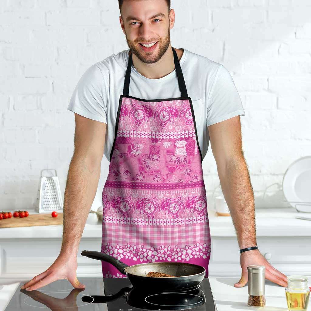 Hawaiian Hibiscus Honu Apron Pink Mele Kalikimaka Palaka Spirit LT9 - Polynesian Pride