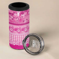 Hawaiian Hibiscus Honu 4 in 1 Can Cooler Tumbler Pink Mele Kalikimaka Palaka Spirit LT9 - Polynesian Pride