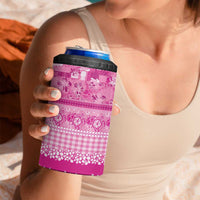 Hawaiian Hibiscus Honu 4 in 1 Can Cooler Tumbler Pink Mele Kalikimaka Palaka Spirit LT9 - Polynesian Pride