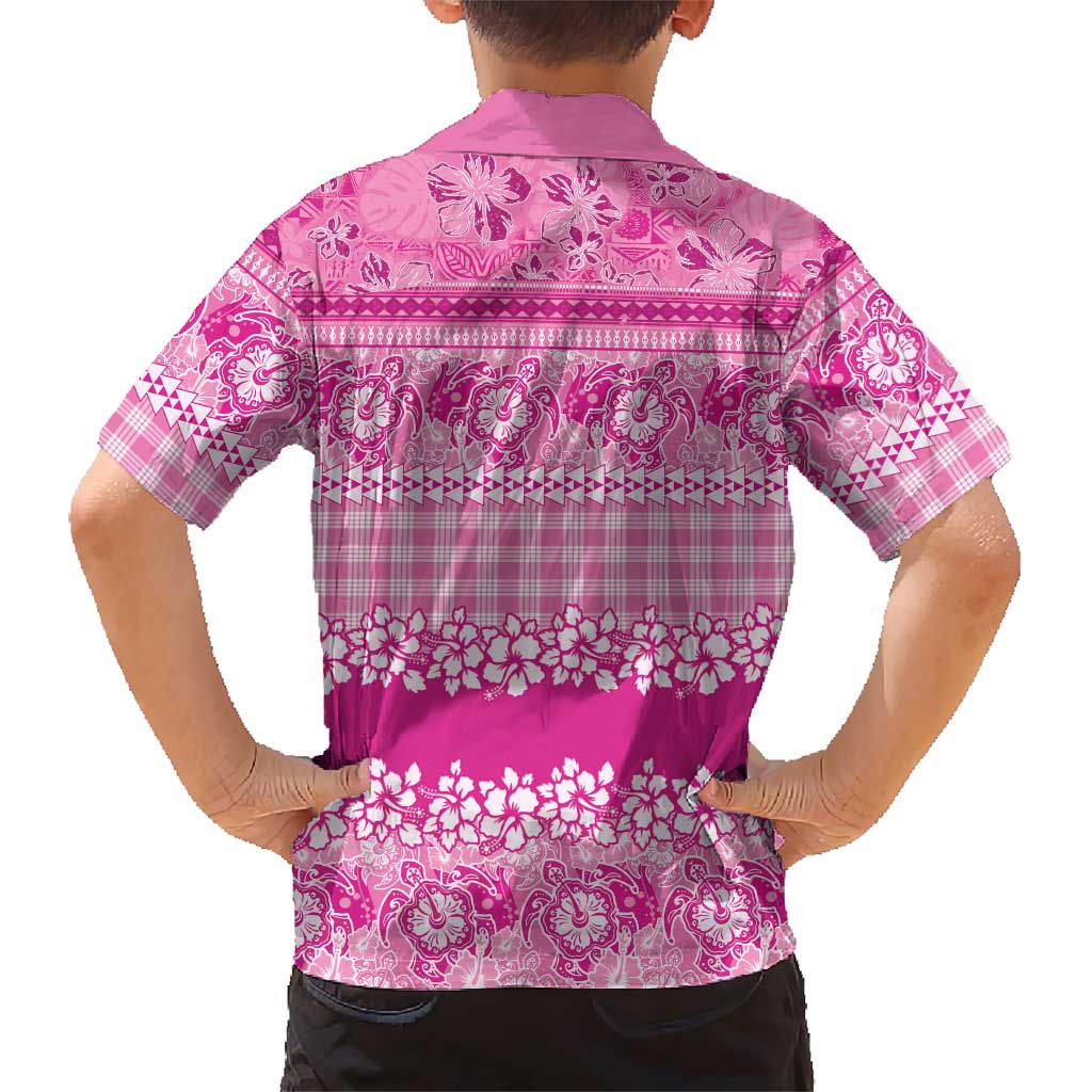 Hawaiian Hibiscus Honu Family Matching Summer Maxi Dress and Hawaiian Shirt Pink Mele Kalikimaka Palaka Spirit LT9 - Polynesian Pride