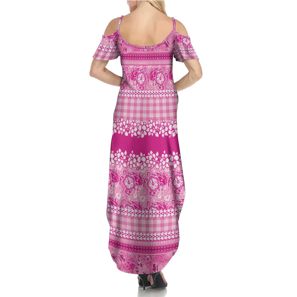Hawaiian Hibiscus Honu Family Matching Summer Maxi Dress and Hawaiian Shirt Pink Mele Kalikimaka Palaka Spirit LT9 - Polynesian Pride