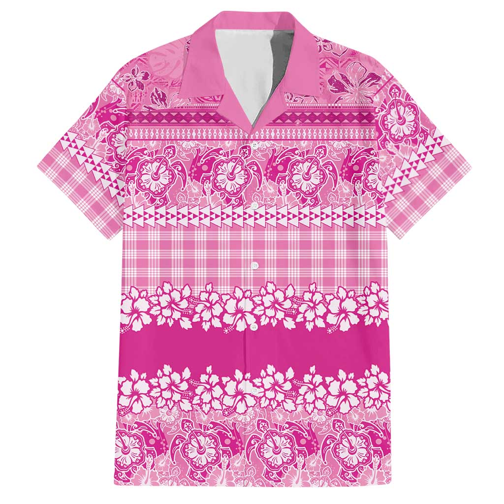 Hawaiian Hibiscus Honu Hawaiian Shirt Pink Mele Kalikimaka Palaka Spirit - Polynesian Pride