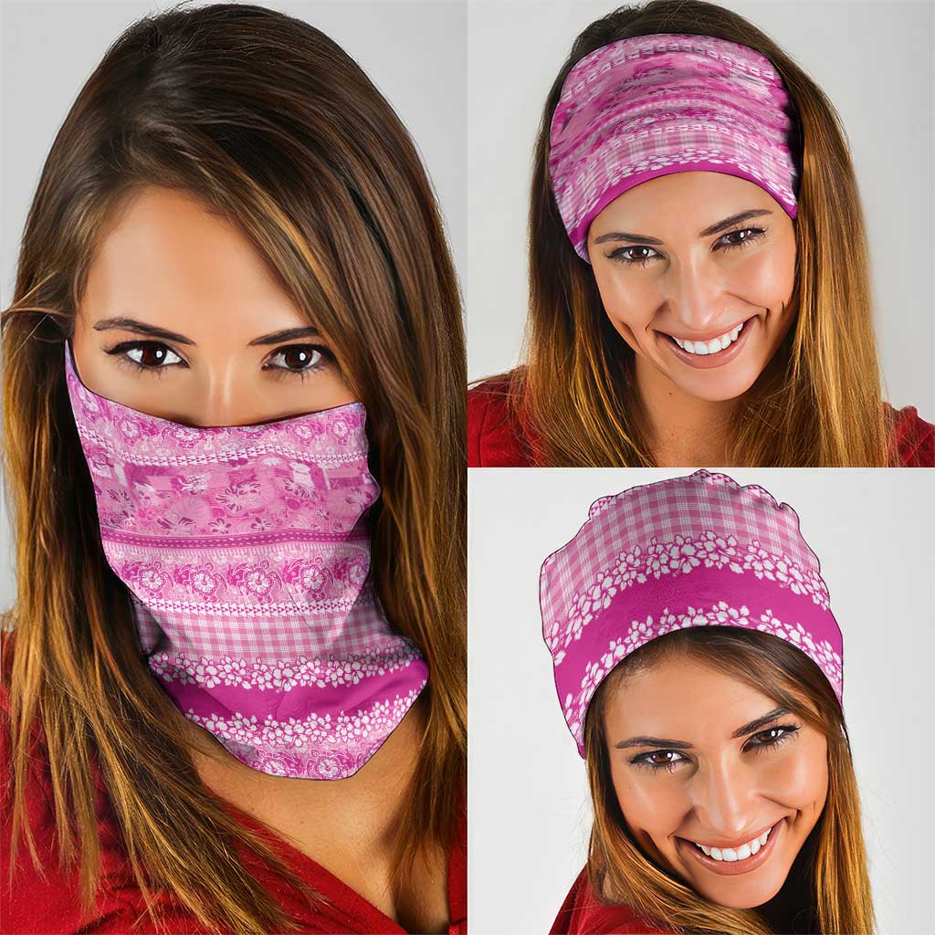 Hawaiian Hibiscus Honu Neck Gaiter Pink Mele Kalikimaka Palaka Spirit LT9 - Polynesian Pride