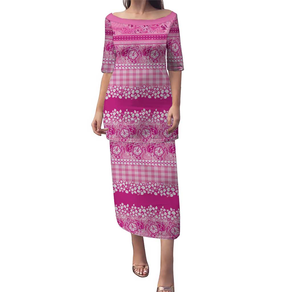 Hawaiian Hibiscus Honu Puletasi Pink Mele Kalikimaka Palaka Spirit - Polynesian Pride