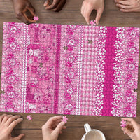 Hawaiian Hibiscus Honu Puzzle Pink Mele Kalikimaka Palaka Spirit LT9 - Polynesian Pride