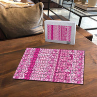 Hawaiian Hibiscus Honu Puzzle Pink Mele Kalikimaka Palaka Spirit LT9 - Polynesian Pride