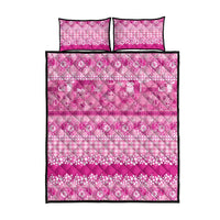 Hawaiian Hibiscus Honu Quilt Bed Set Pink Mele Kalikimaka Palaka Spirit LT9 - Polynesian Pride