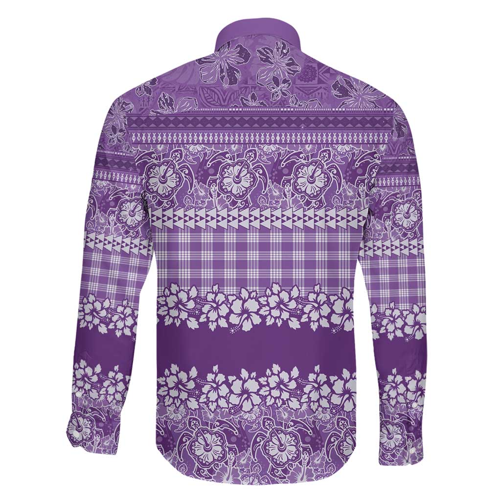 Hawaiian Hibiscus Honu Family Matching Puletasi and Hawaiian Shirt Purple Mele Kalikimaka Palaka Spirit LT9 - Polynesian Pride