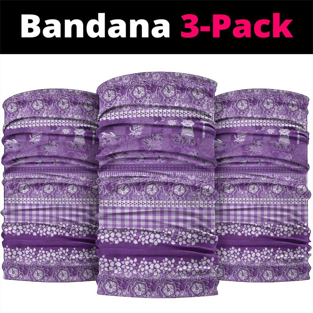 Hawaiian Hibiscus Honu Neck Gaiter Purple Mele Kalikimaka Palaka Spirit LT9 package One Size: 25*50cm Purple - Polynesian Pride