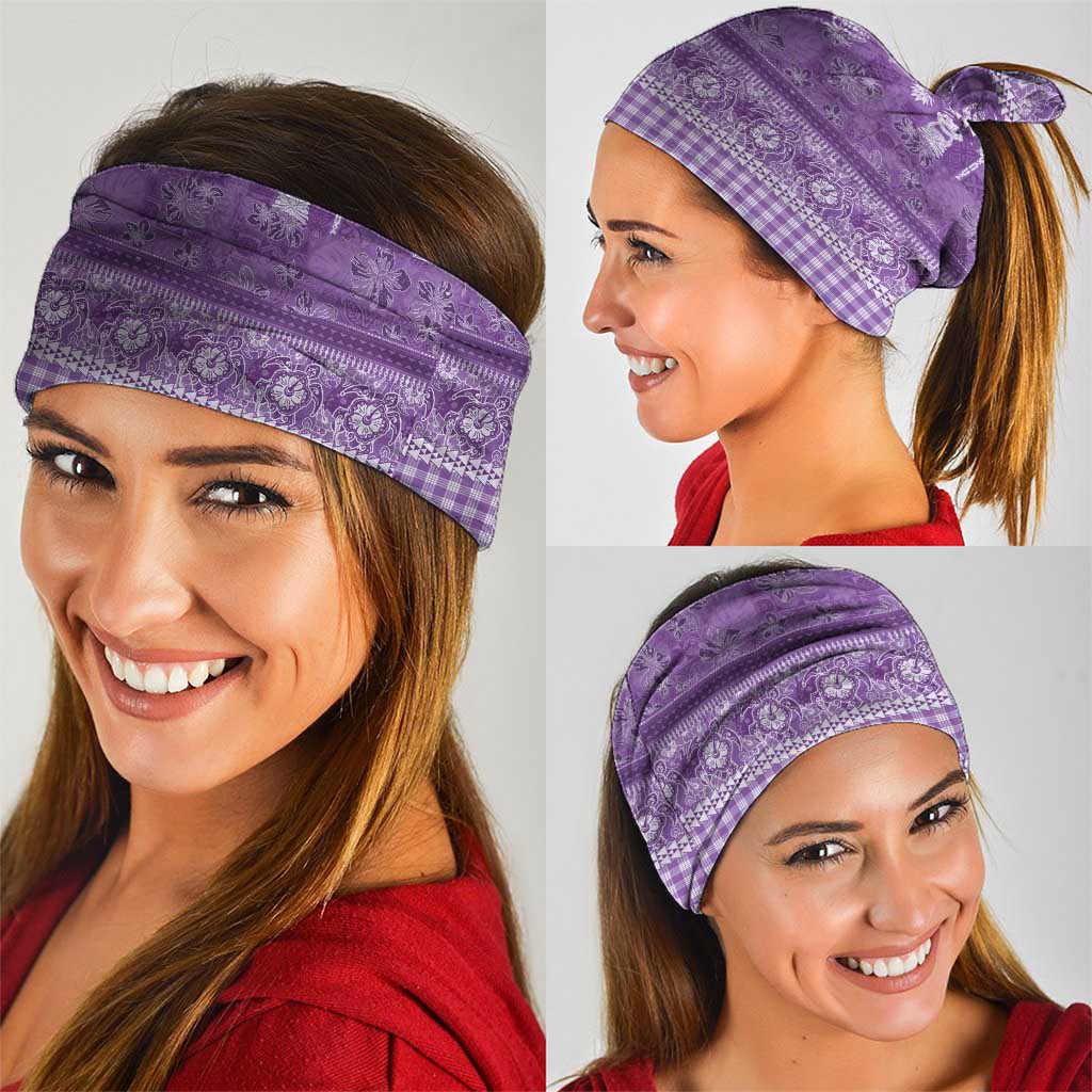 Hawaiian Hibiscus Honu Neck Gaiter Purple Mele Kalikimaka Palaka Spirit LT9 - Polynesian Pride
