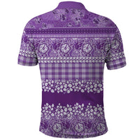 Hawaiian Hibiscus Honu Polo Shirt Purple Mele Kalikimaka Palaka Spirit - Polynesian Pride