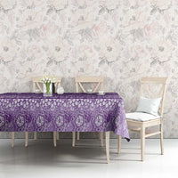 Hawaiian Hibiscus Honu Tablecloth Purple Mele Kalikimaka Palaka Spirit LT9 - Polynesian Pride