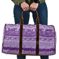 Hawaiian Hibiscus Honu Travel Bag Purple Mele Kalikimaka Palaka Spirit - Polynesian Pride