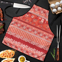 Hawaiian Hibiscus Honu Apron Red Mele Kalikimaka Palaka Spirit - Polynesian Pride