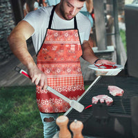 Hawaiian Hibiscus Honu Apron Red Mele Kalikimaka Palaka Spirit - Polynesian Pride
