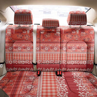 Hawaiian Hibiscus Honu Back Car Seat Cover Red Mele Kalikimaka Palaka Spirit LT9 - Polynesian Pride