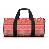 Hawaiian Hibiscus Honu Duffle Bag Red Mele Kalikimaka Palaka Spirit LT9 One size Red - Polynesian Pride