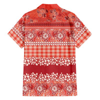 Hawaiian Hibiscus Honu Family Matching Puletasi and Hawaiian Shirt Red Mele Kalikimaka Palaka Spirit LT9 - Polynesian Pride
