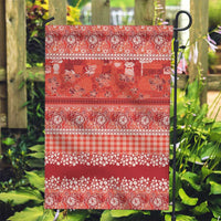 Hawaiian Hibiscus Honu Garden Flag Red Mele Kalikimaka Palaka Spirit - Polynesian Pride