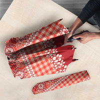 Hawaiian Hibiscus Honu Umbrella Red Mele Kalikimaka Palaka Spirit LT9 - Polynesian Pride