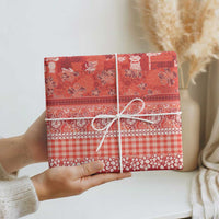 Hawaiian Hibiscus Honu Wrapping Paper Red Mele Kalikimaka Palaka Spirit - Polynesian Pride