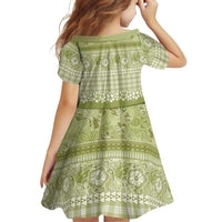 Hawaiian Hibiscus Honu Family Matching Mermaid Dress and Hawaiian Shirt Sage Green Mele Kalikimaka Palaka Spirit LT9 - Polynesian Pride