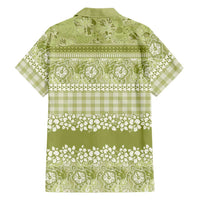 Hawaiian Hibiscus Honu Family Matching Mermaid Dress and Hawaiian Shirt Sage Green Mele Kalikimaka Palaka Spirit LT9 - Polynesian Pride