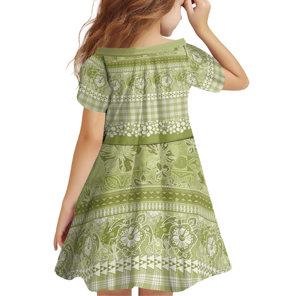 Hawaiian Hibiscus Honu Family Matching Summer Maxi Dress and Hawaiian Shirt Sage Green Mele Kalikimaka Palaka Spirit LT9 - Polynesian Pride
