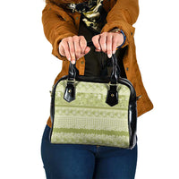 Hawaiian Hibiscus Honu Shoulder Handbag Sage Green Mele Kalikimaka Palaka Spirit - Polynesian Pride