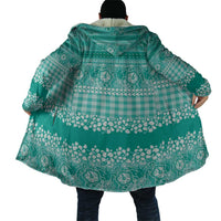 Hawaiian Hibiscus Honu Cloak Turquoise Mele Kalikimaka Palaka Spirit - Polynesian Pride