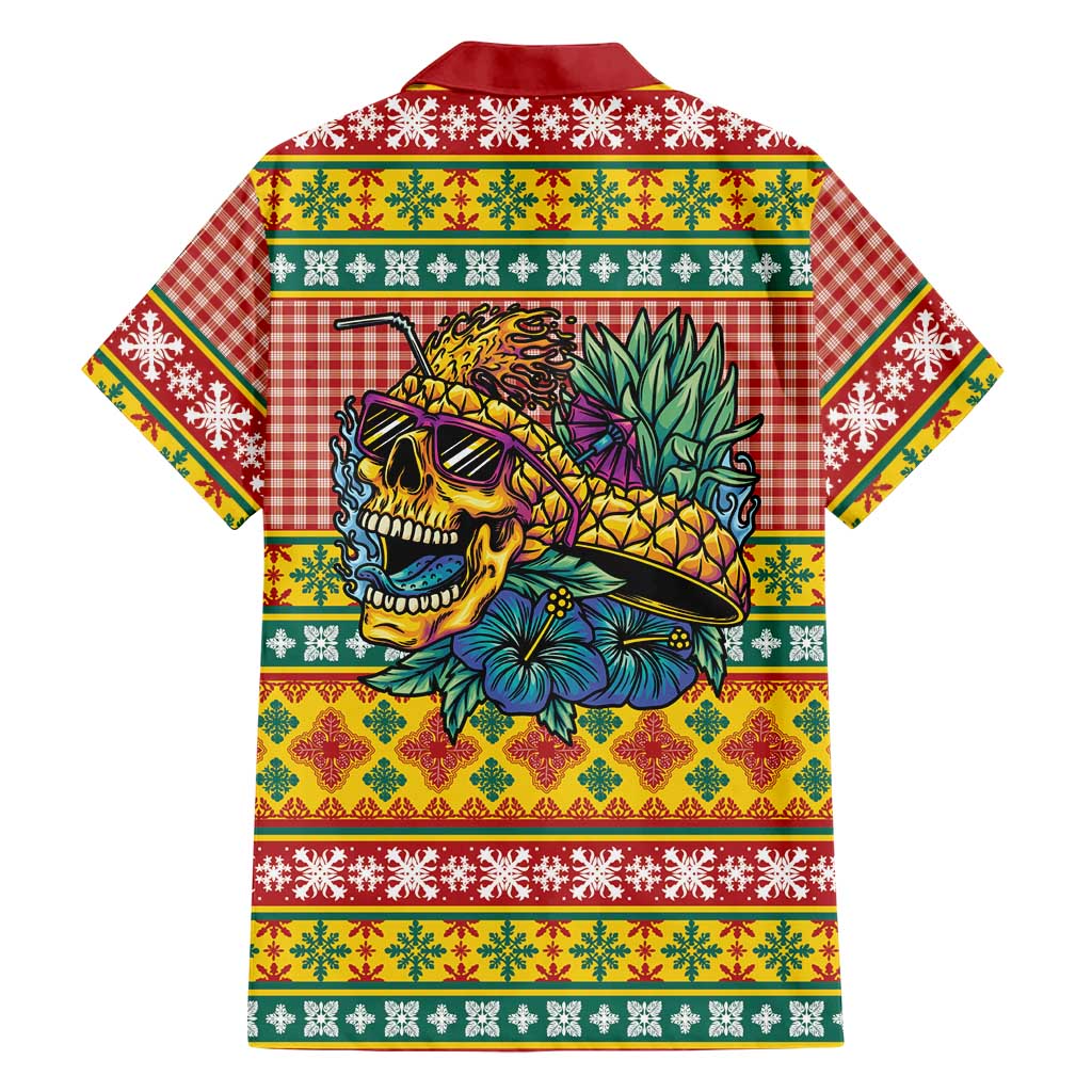 Hawaiian Pineapples Skull Family Matching Mermaid Dress and Hawaiian Shirt Mele Kalikimaka Palaka Quilt Pattern LT9 - Polynesian Pride