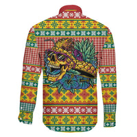 Hawaiian Pineapples Skull Family Matching Mermaid Dress and Hawaiian Shirt Mele Kalikimaka Palaka Quilt Pattern LT9 - Polynesian Pride