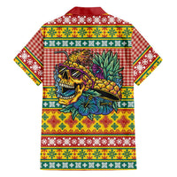 Hawaiian Pineapples Skull Family Matching Off Shoulder Maxi Dress and Hawaiian Shirt Mele Kalikimaka Palaka Quilt Pattern - Polynesian Pride