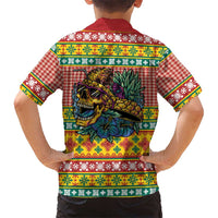 Hawaiian Pineapples Skull Family Matching Tank Maxi Dress and Hawaiian Shirt Mele Kalikimaka Palaka Quilt Pattern LT9 - Polynesian Pride