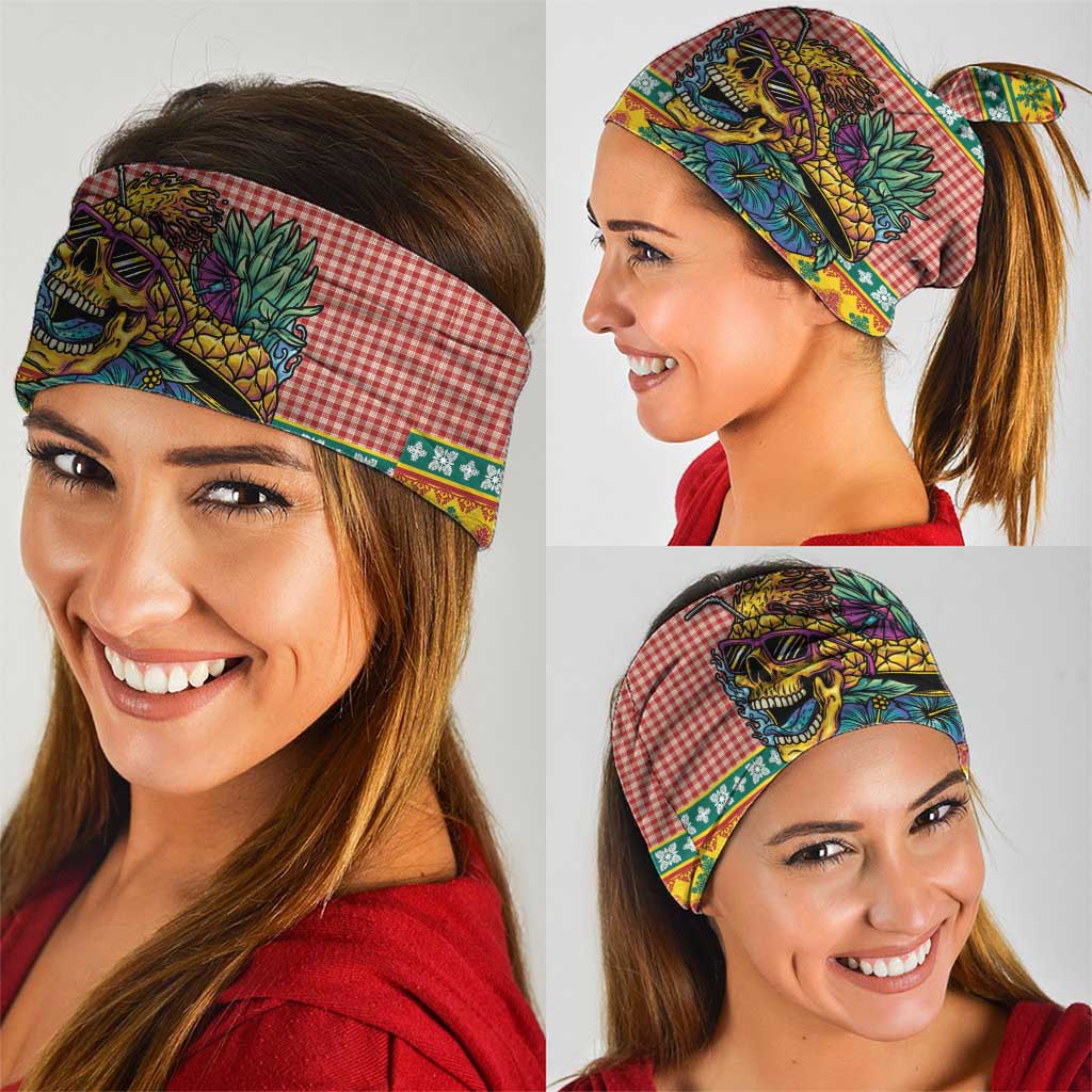 Hawaiian Pineapples Skull Neck Gaiter Mele Kalikimaka Palaka Quilt Pattern - Polynesian Pride