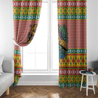 Hawaiian Pineapples Skull Window Curtain Mele Kalikimaka Palaka Quilt Pattern - Polynesian Pride