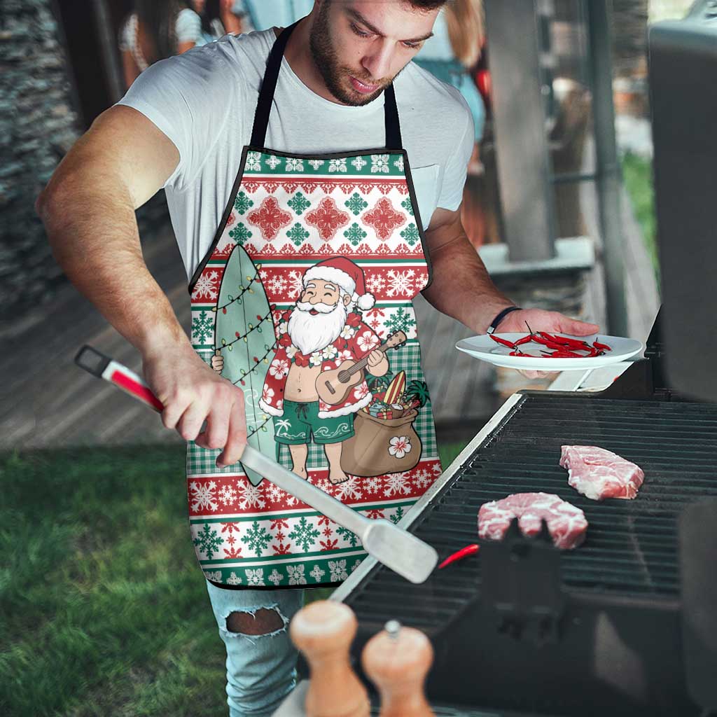 Hawaiian Funny Santa Surf Apron Mele Kalikimaka Palaka Quilt Pattern - Polynesian Pride