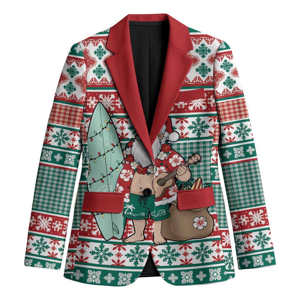 Hawaiian Funny Santa Surf Blazer Mele Kalikimaka Palaka Quilt Pattern - Polynesian Pride