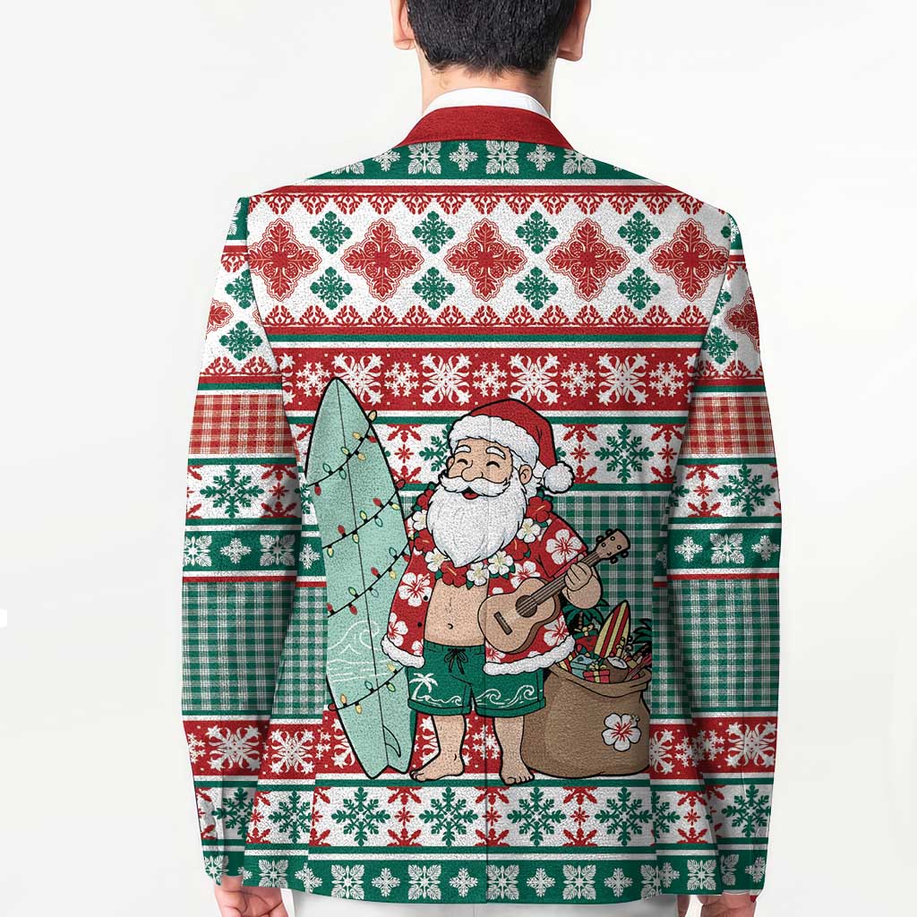 Hawaiian Funny Santa Surf Blazer Mele Kalikimaka Palaka Quilt Pattern - Polynesian Pride