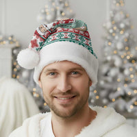 Hawaiian Funny Santa Surf Christmas Santa Hat Mele Kalikimaka Palaka Quilt Pattern - Polynesian Pride