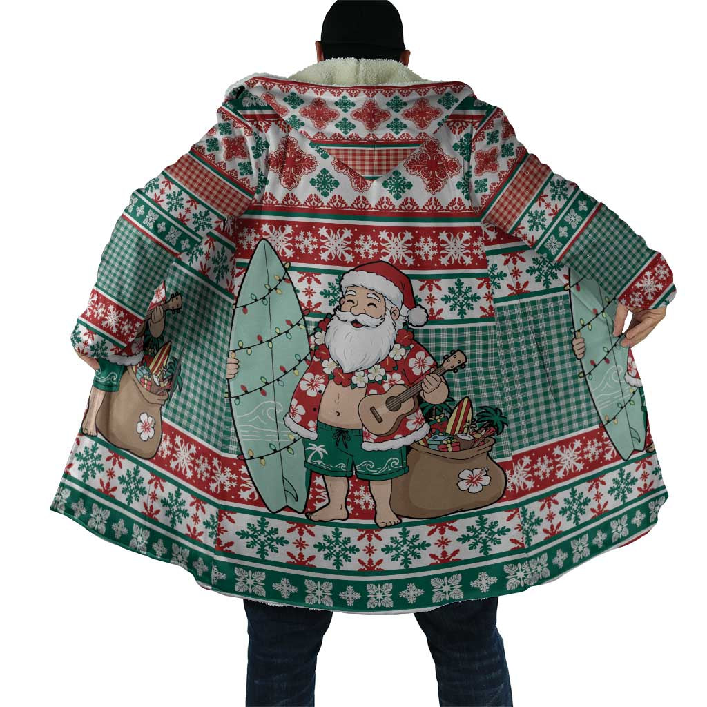 Hawaiian Funny Santa Surf Cloak Mele Kalikimaka Palaka Quilt Pattern - Polynesian Pride