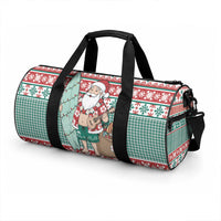 Hawaiian Funny Santa Surf Duffle Bag Mele Kalikimaka Palaka Quilt Pattern LT9 - Polynesian Pride