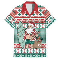 Hawaiian Funny Santa Surf Family Matching Puletasi and Hawaiian Shirt Mele Kalikimaka Palaka Quilt Pattern - Polynesian Pride