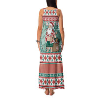 Hawaiian Funny Santa Surf Family Matching Tank Maxi Dress and Hawaiian Shirt Mele Kalikimaka Palaka Quilt Pattern LT9 - Polynesian Pride