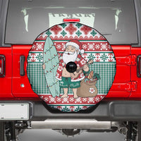 Hawaiian Funny Santa Surf Spare Tire Cover Mele Kalikimaka Palaka Quilt Pattern LT9 - Polynesian Pride